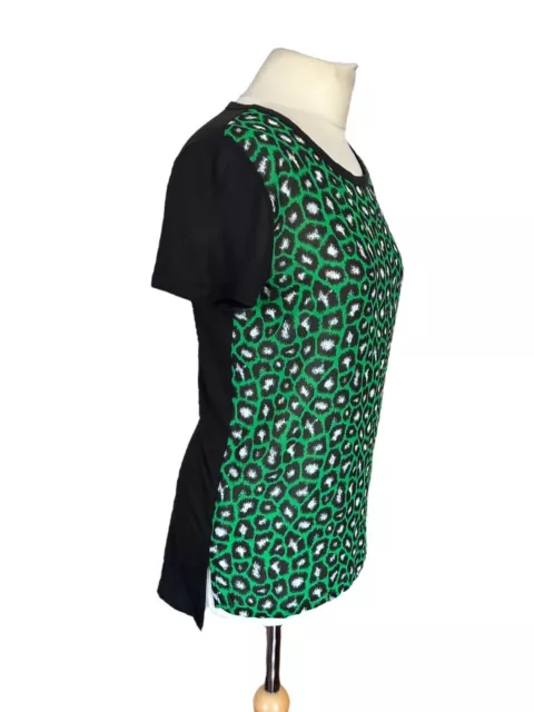 Michael Michael Kors Green Leopard Print T-Shirt With Jersey Back Size M UK12-14