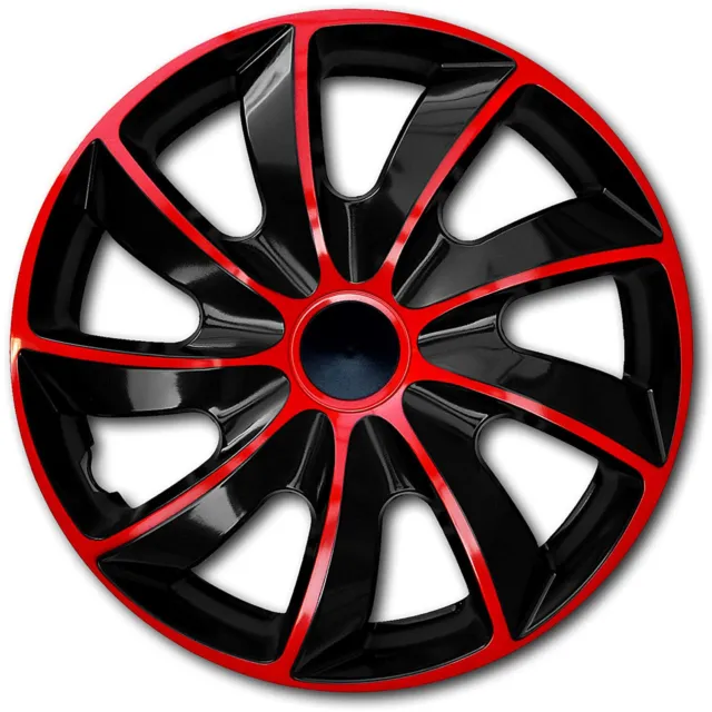14" Wheel Trims Covers Hub Caps Set of 4 Super Resistant 14 inch Durable Red UK