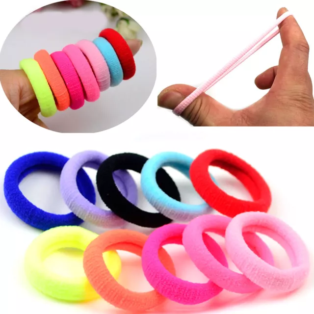 10pcs Mixed Color 7mm Flat Hair Ties Rope Elastic Rubber Bands Ponytail  Holder