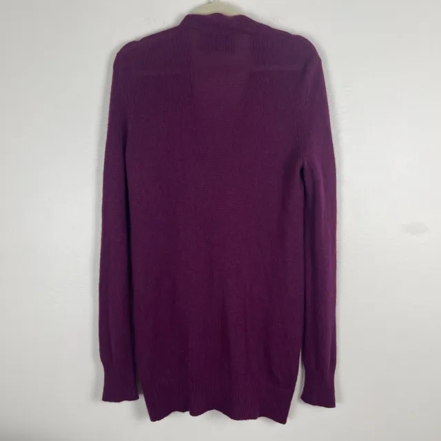 Valette Sweater Womens Medium Purple Soft Cashmere Zip Grandpa Button Cardigan 2