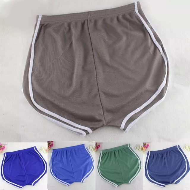 Blue Solid Color Men's Boxer Shorts Sleep Bottoms Underwear for Vacation
