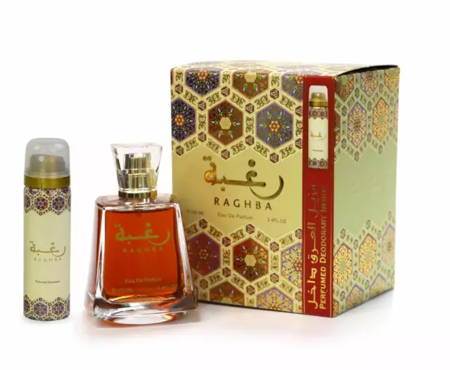 RAGHBA ( Duft 100 ml mit Deo 50 ml )  von Lattafa Parfüm ( 19,99 €/100 ml)