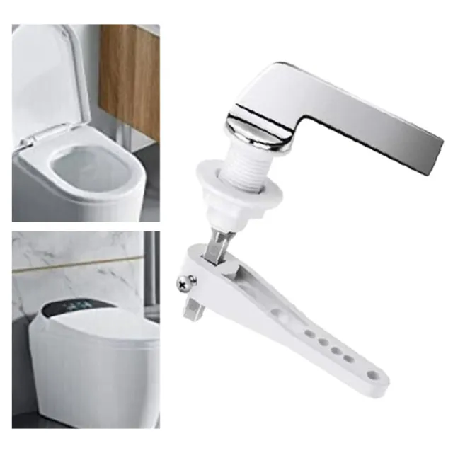 Chrome Toilet Flush Handle Lever Replacement Parts Traditional Ceramic WC White