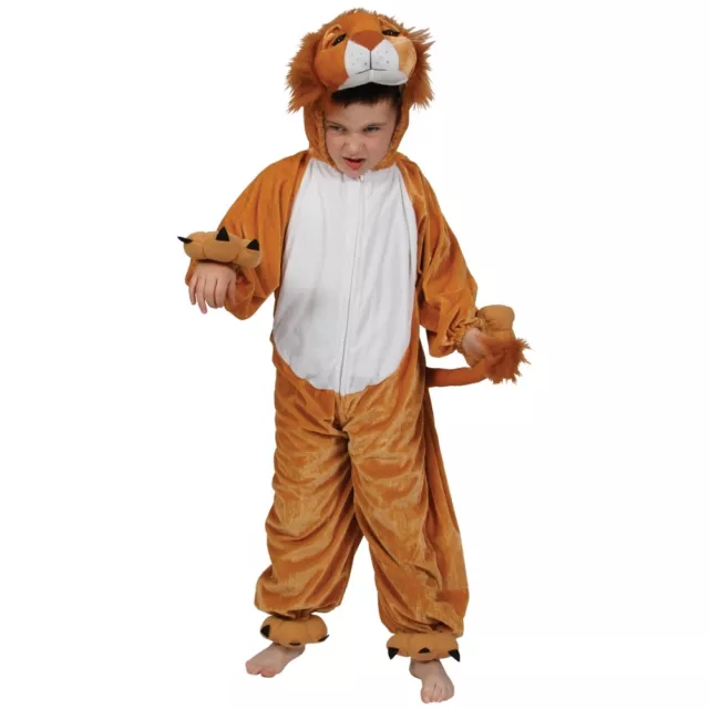 Child LION Fancy Dress Jungle Fun Animal OZ Costume Kids Book Week Ages 3-13
