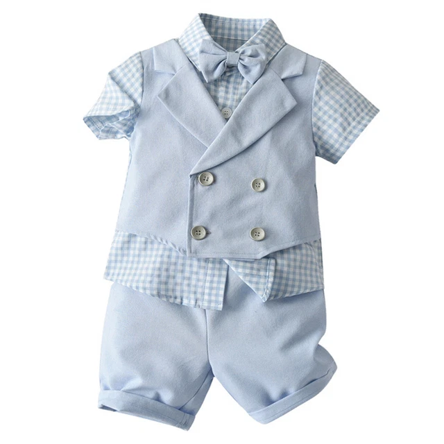 Jungen Kinder Hoseanzug Gentleman Anzug Geburtstagsfeier Hemd Hosenträger Shorts