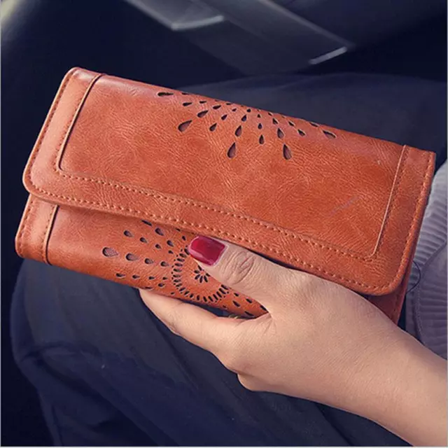 Fashion Women Lady PU Leather Clutch Wallet Long Card Holder Purse Handbag 2