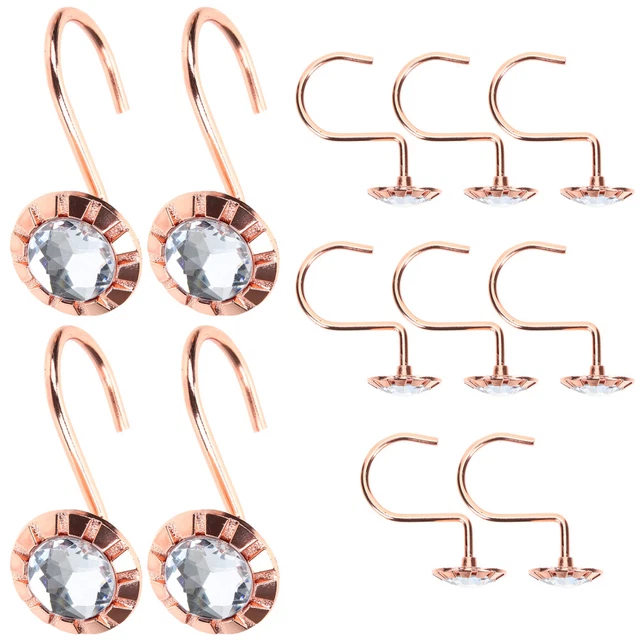 12 Pcs Metal Curtain Rings Shower Curtain Hook Metallic Curtains Accessories