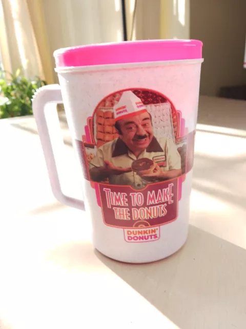 Vintage Dunkin Donuts Thermo Fred Baker Collectible Cup Travel Mug Pink No Lid