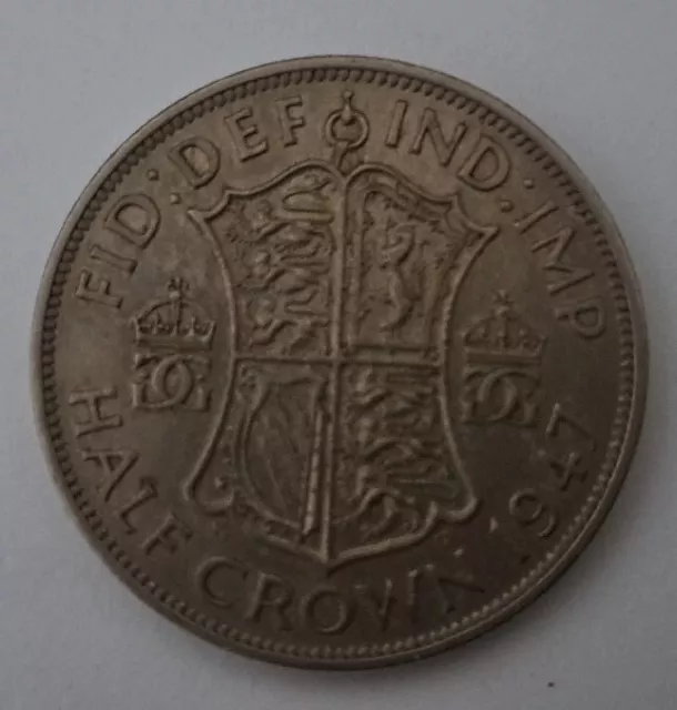 1947 King George V1  Half Crown Coin