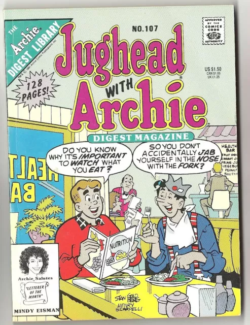 JUGHEAD WITH ARCHIE COMICS DIGEST MAGAZINE #107, Nov. 1991.  Watch What You Eat!