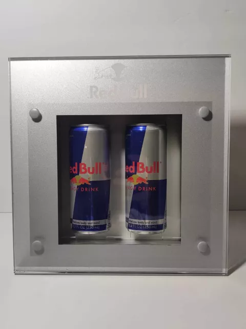 RED BULL LED lighted Blue Sign logo bulls with power adapter