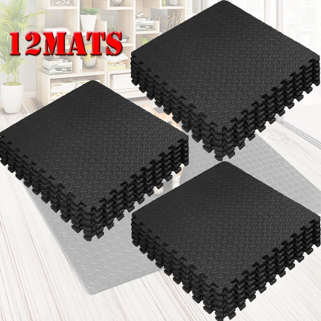 12Pz Tappetini Palestra Piastrelle Ad Incastro Eva Schiuma Morbida Yoga Gioco Officina Garage