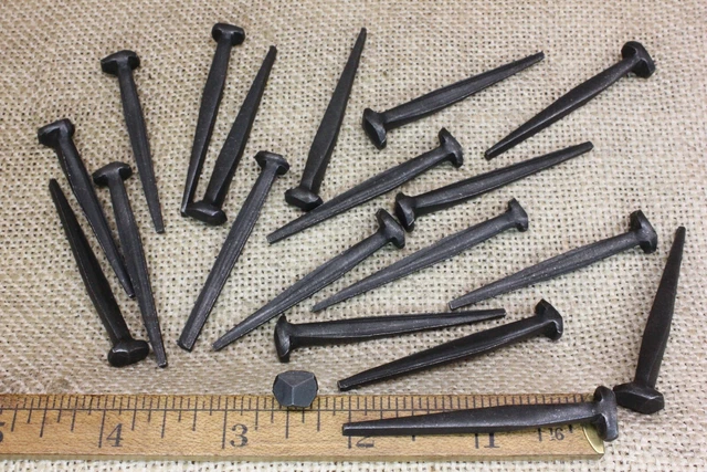 2" Rose head 20 nails antique square wrought iron vintage rustic Decorative look