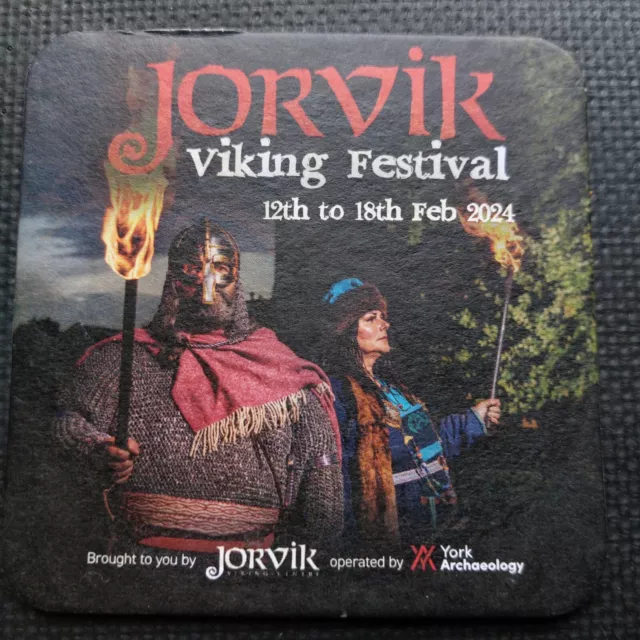 Jorvik Viking Festival 2024. Beer Mat. York North Yorkshire.