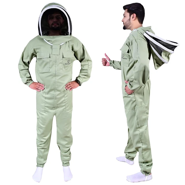 Tuta Da Apicoltore Professionale Con Velo – Giacca E Pantaloni, Tessuto Misto Cotone Traspirante, Taglie L/XL/XXL, Protezione Totale