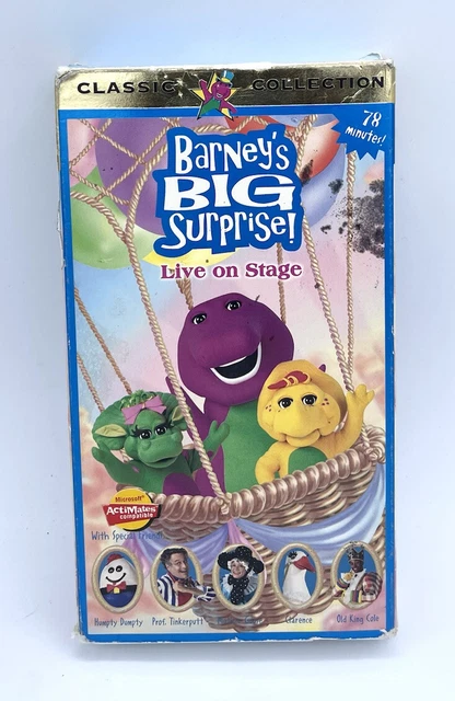 BARNEYS BIG SURPRISE Live on Stage VHS 1998 OOP Kid Barney Classic ...