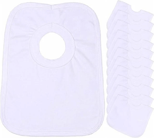 Pulóver/popover de alimentación blanco liso de 12 un. de sublimación para bebés