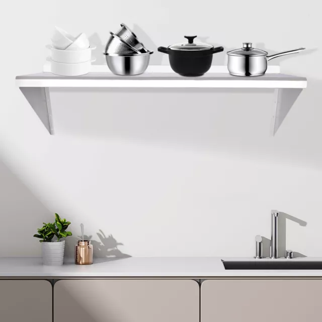 STAINLESS STEEL WALL Mounted Shelf Kitchen Floating Wall Storage Rack ...