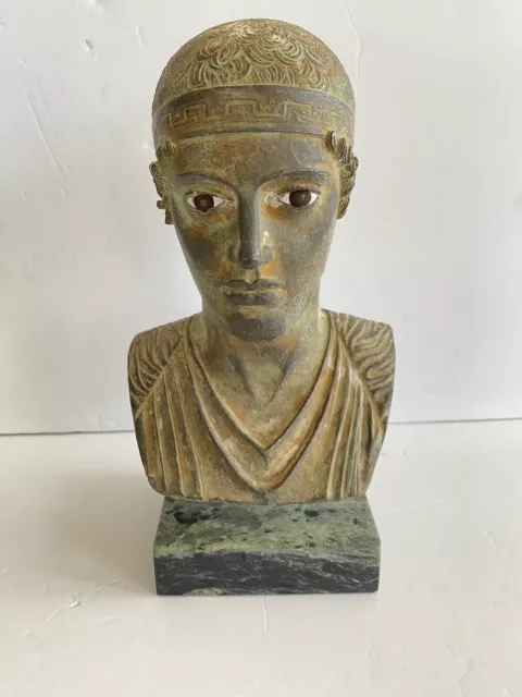 1962 AMR Plaster Charioteer of Delphi Bust Mold Modernist Sculpture