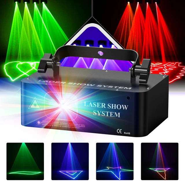 RGB Laser Projektor DMX Bühnenlicht Strobe Beam Disco Lichteffekt