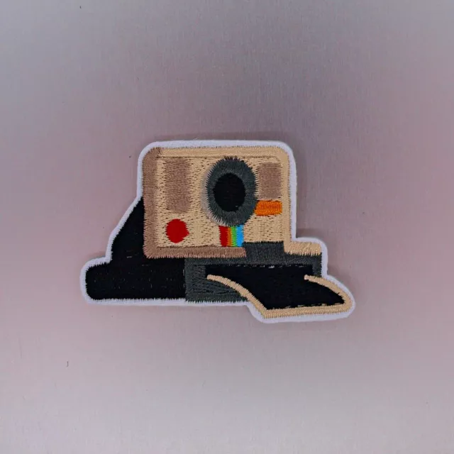 Instant Camera Patch — Iron On Badge Embroidered Motif — Retro Fun Film