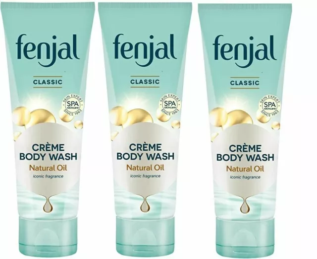 3 X Fenjal Luxury Classic Skin Creme Body Wash Natural Oil 200ml