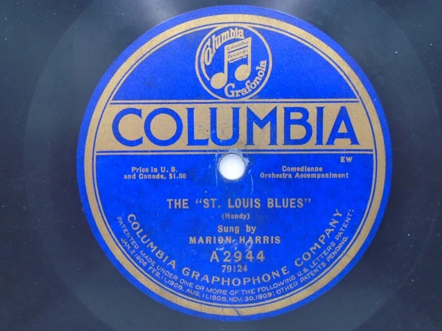 Marion Harris St Louis Blues Homesickness Blues COLUMBIA A2944 VV+
