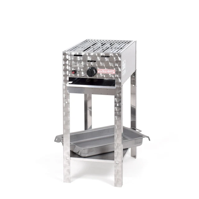 Edelstahl stationär Gasgrill Gasbräter 1-flammig (3,65kW) Grill BBQ K1ST