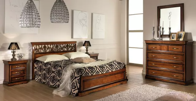 Chambre à Coucher Meuble Set Ensemble Italienne Table de Chevet Massif Bois 3tlg