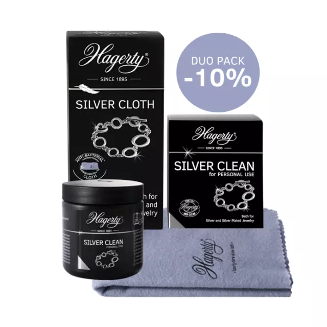 Hagerty Silver Clean 170ml Dip & Silver Cloth 36 x 30cm