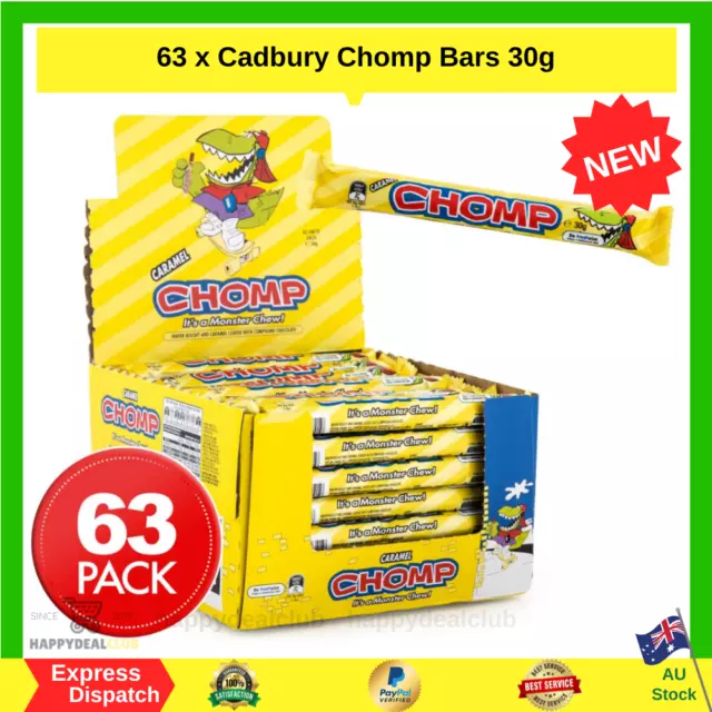 Cadbury Chomp 63 x 30g Chocolate Bars Bulk Pack Bulk Chocolate Fun Pack Lollies