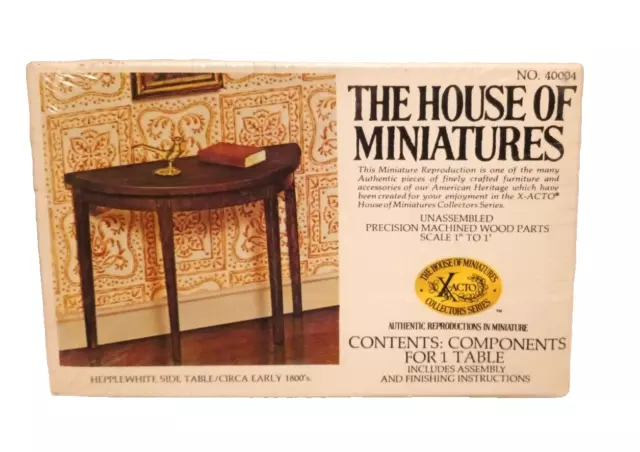 House of Miniatures: Hepplewhite Side Table/ Early 1800's- 1:12 Kit #40004.