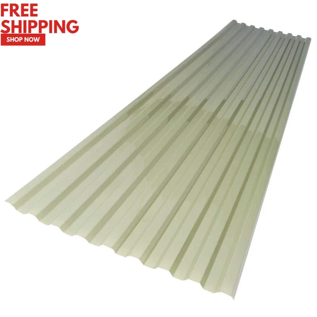 26 In. X 6 Ft. Roof Panel Polycarbonate Misty Green Corrugated Roofing Sheets