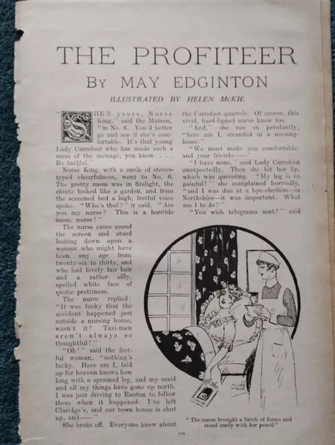 G9f Ephemera 1917 Short Story The Profiteer May Edgington