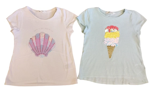 Pacchetto T-shirt a maniche corte bambina 7-8 anni top vestiti per bambini 3