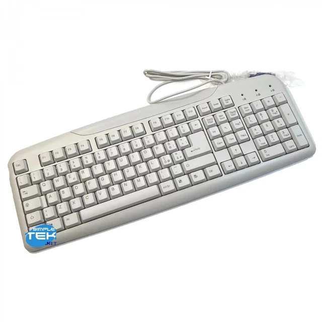 KEYBOARD PS2 WHITE Layout Italian Qwerty Windows 95 98 NT 2000 Me XP ...