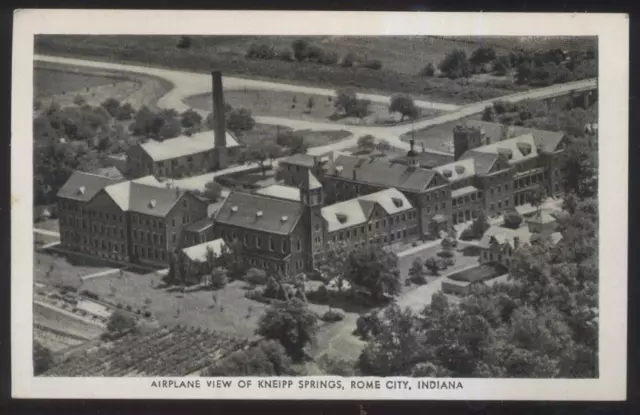 Postcard ROME CITY Indiana/IN Kneipp Springs Health Resort Spa Aerial view 1930s