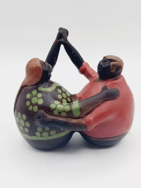 Vintage Signed, Segunda Sosa Chulucanas Dancing Couple Figurine, Peru Pottery
