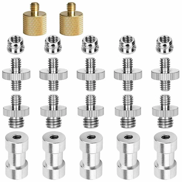 22Pack Camera Screw Adapter 1/4 to 1/4 Screw 1/4 to 3/8 Tripod Screw Adapter Con