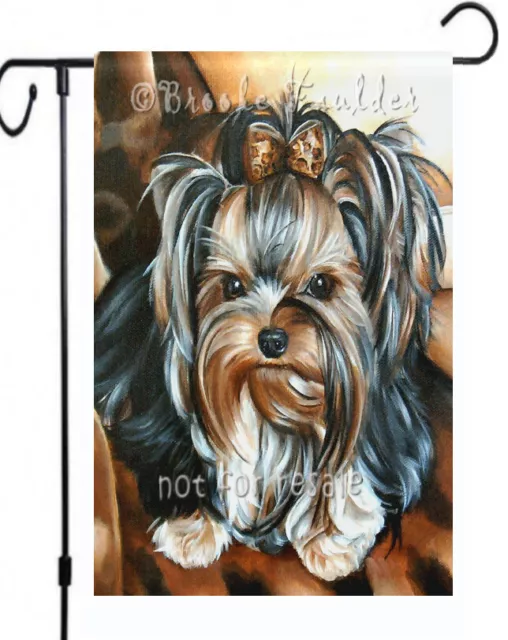 YORKIE painting dog GARDEN FLAG Dog Art Yorkshire Biewer Terrier animal print