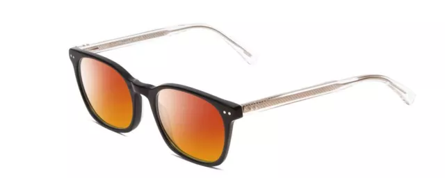 Ernest Hemingway H4851 Unisex Cateye Polarized Sunglass Black Clear Crystal 51mm