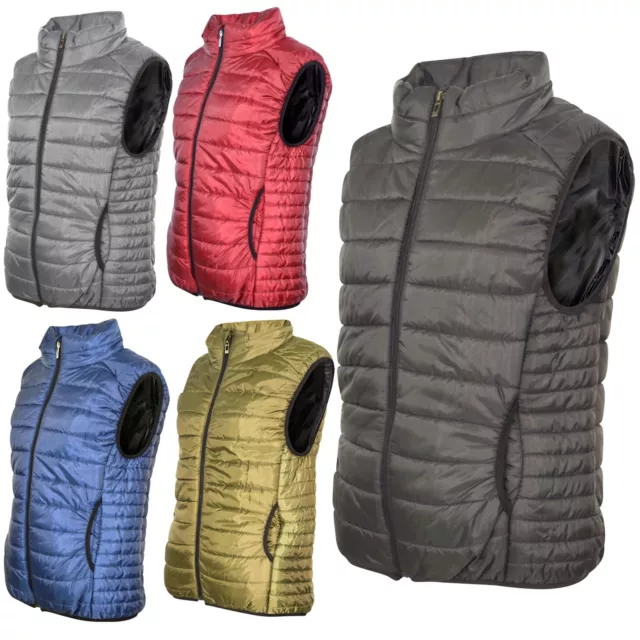 Kids Girls Boys Sleeveless High Neck Padded Lined Gilet Bodywarmer Jackets 5-13Y