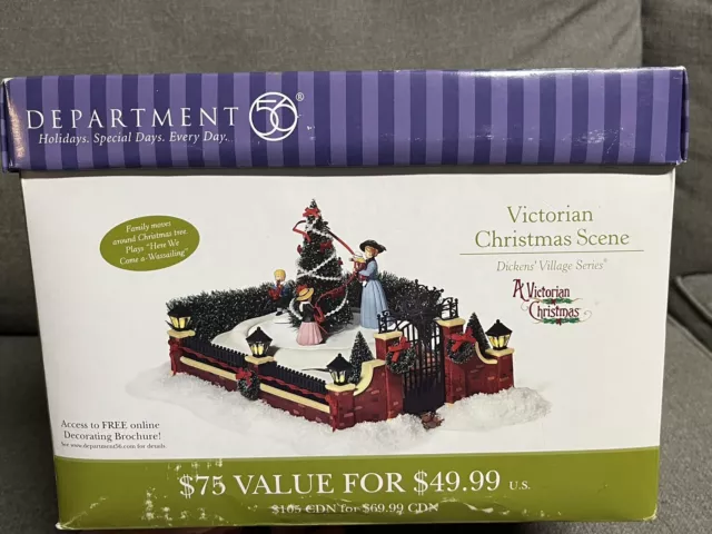 Dept 56 Victorian Christmas Scene Dickens Village 58588 Motion & Music Excellent