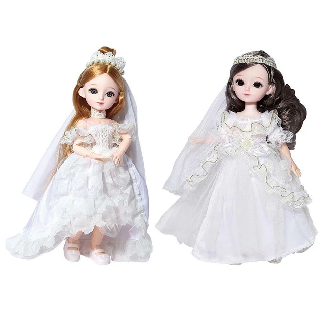 1/6 23 articolazioni BJD Bambola Della Ragazza w/Capelli Lunghi &amp; Abito