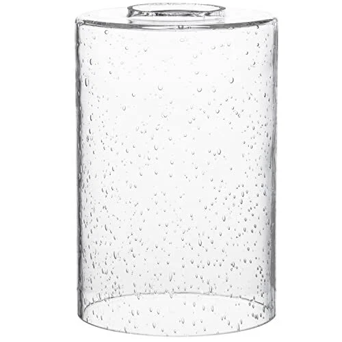 Canomo Seeded Glass Light Cylinder Shades 6" x 4" Clear Bubble Glass Shade Fi...