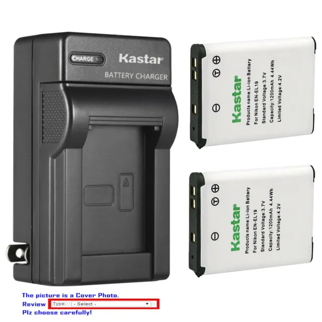 Kastar Battery Wall Charger for Nikon EN-EL19 Nikon Coolpix S3300 Coolpix S3400