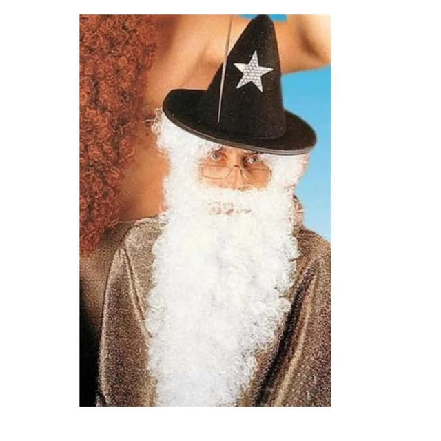 Barba Finta Babbo Natale - 5 Pezzi Con Fascia Elastica | Bianca, 23x19 Cm, Per Costumi E Feste - Foto 6