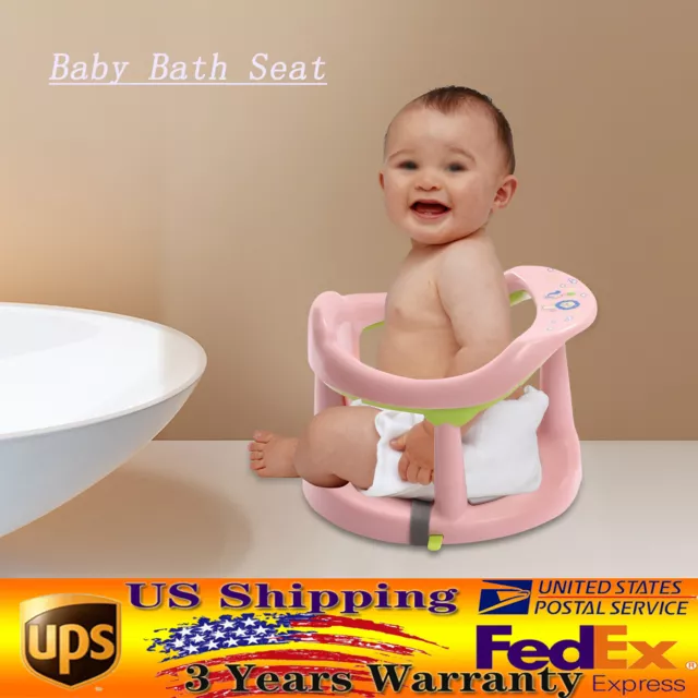 Baby Bath Seat Ring Chair Tub Infant Toddler Toys With 4 Anti Slip Suction Cups