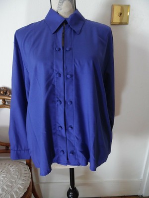 Vintage, (années 1980) Mia Cassara Violet Double Bouton Oversize Blouse Sz 14