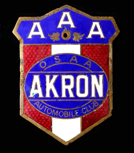 USA American Automobile Association AAA AKRON car  badge emblem